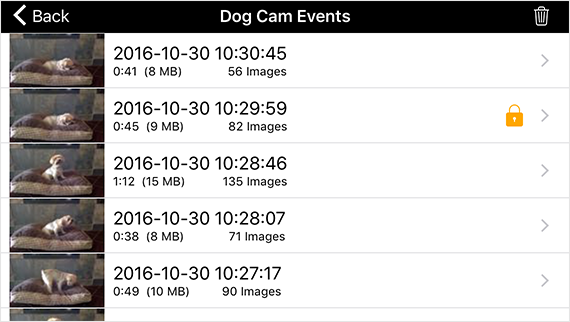 iCam Cloud Event Locked